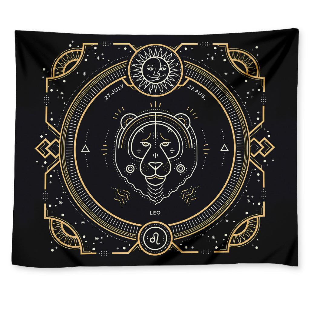 Vintage Leo Zodiac Sign Print Tapestry