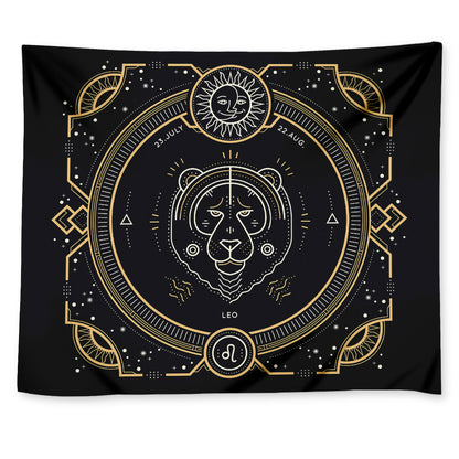 Vintage Leo Zodiac Sign Print Tapestry