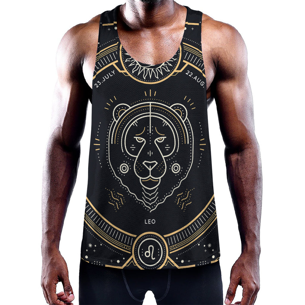 Vintage Leo Zodiac Sign Print Training Tank Top