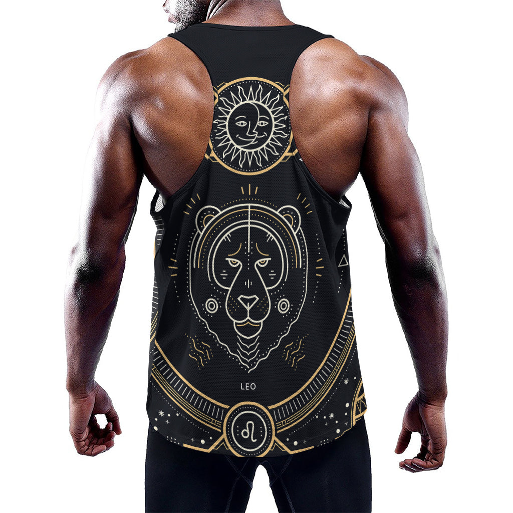 Vintage Leo Zodiac Sign Print Training Tank Top