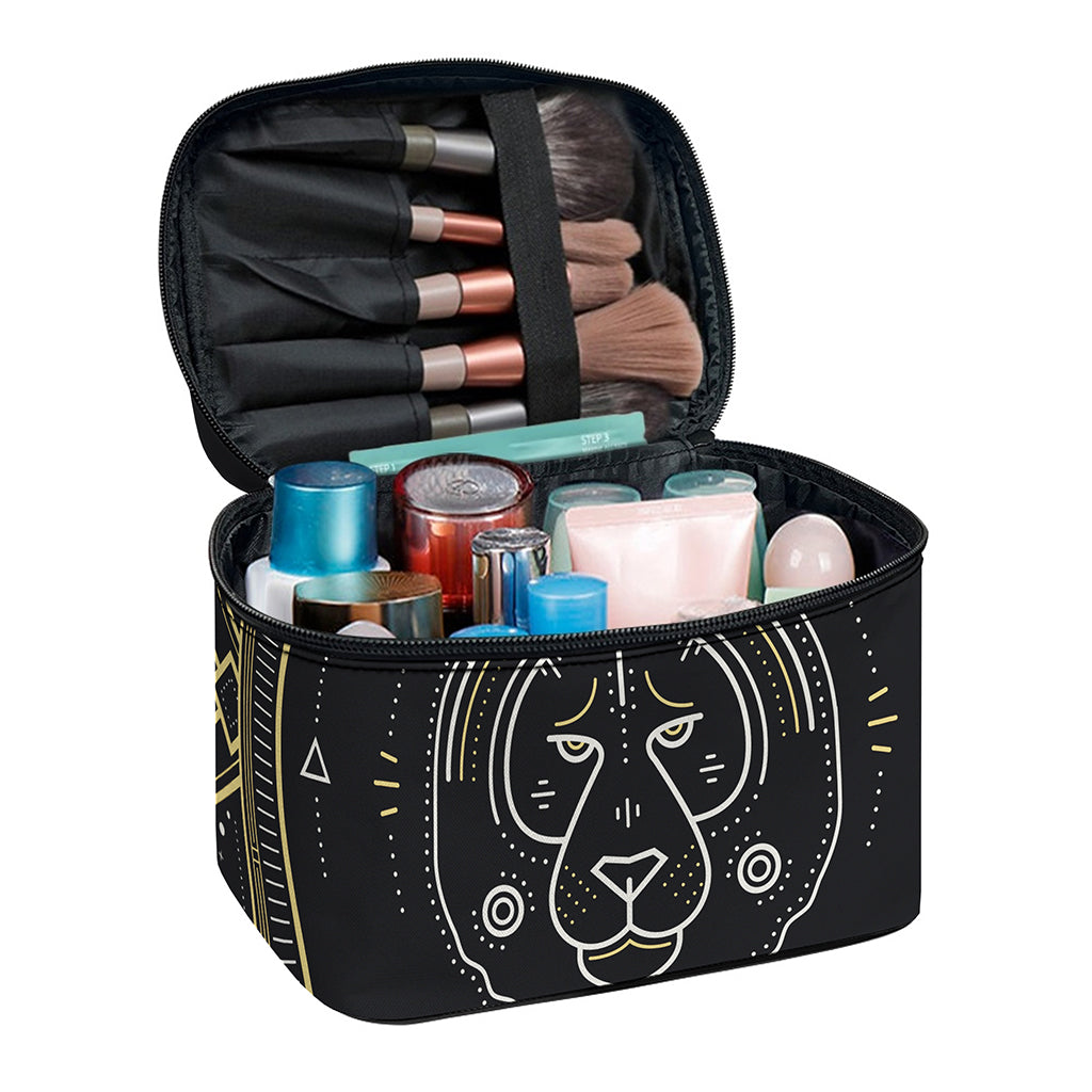 Vintage Leo Zodiac Sign Print Travel Makeup Bag
