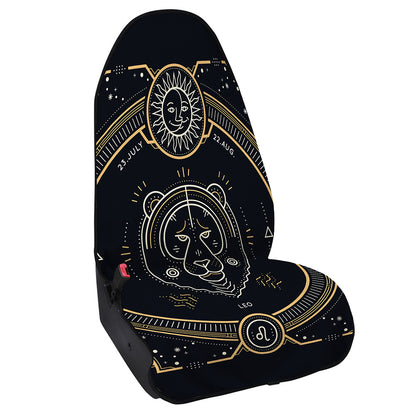 Vintage Leo Zodiac Sign Print Waterproof Car Seat Cover