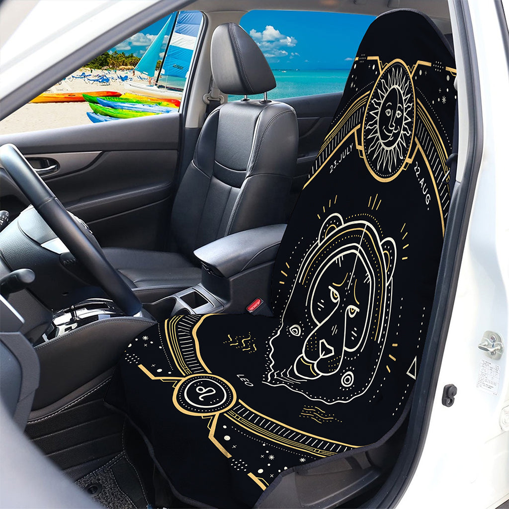 Vintage Leo Zodiac Sign Print Waterproof Car Seat Cover