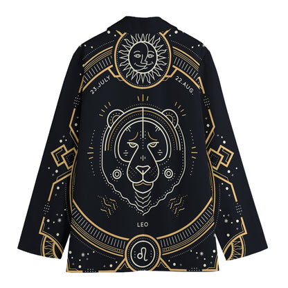 Vintage Leo Zodiac Sign Print Women's Blazer