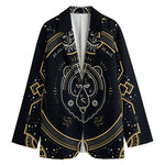 Vintage Leo Zodiac Sign Print Women's Cotton Blazer