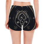 Vintage Leo Zodiac Sign Print Women's Split Running Shorts