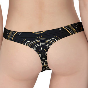 Vintage Leo Zodiac Sign Print Women's Thong