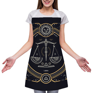 Vintage Libra Zodiac Sign Print Adjustable Apron