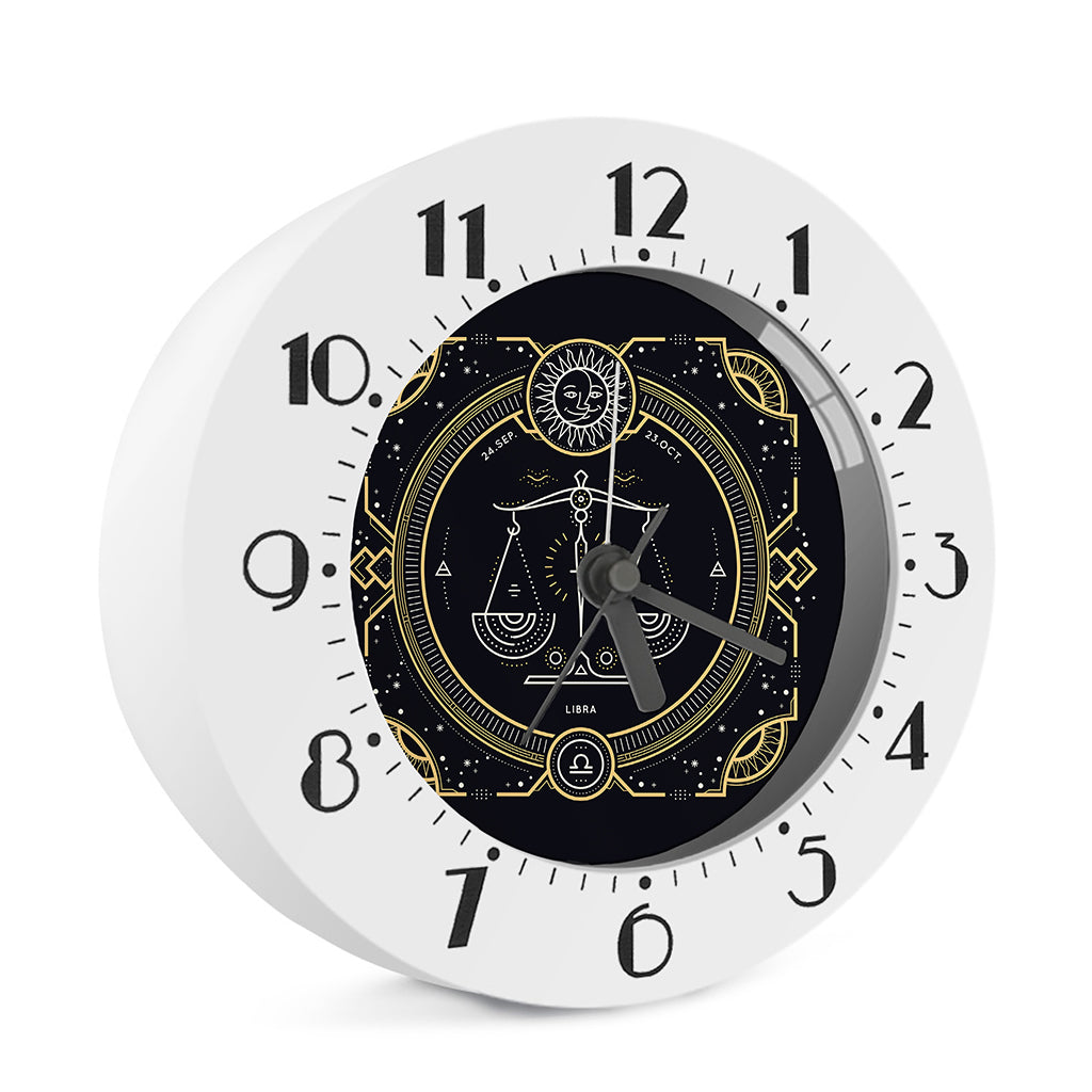 Vintage Libra Zodiac Sign Print Alarm Clock