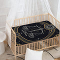 Vintage Libra Zodiac Sign Print Baby Crib Sheet