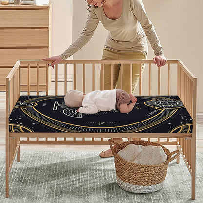Vintage Libra Zodiac Sign Print Baby Crib Sheet