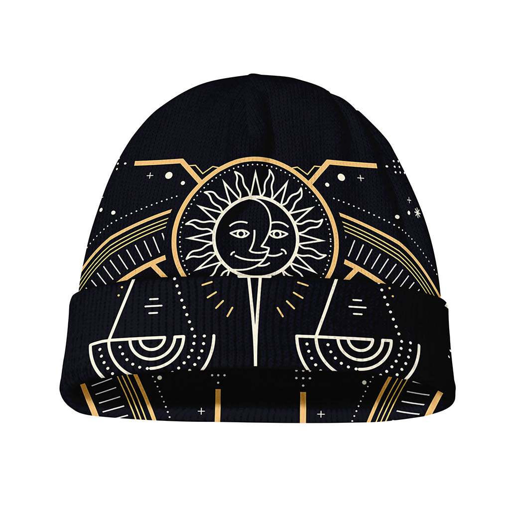 Vintage Libra Zodiac Sign Print Beanie