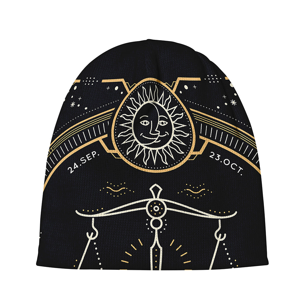 Vintage Libra Zodiac Sign Print Beanie