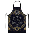 Vintage Libra Zodiac Sign Print Bib Apron With Pocket