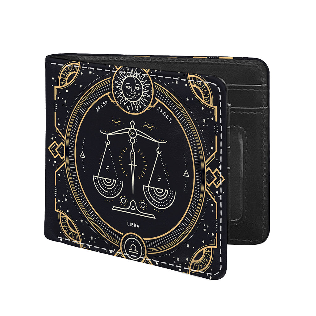Vintage Libra Zodiac Sign Print Bifold Wallet