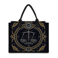 Vintage Libra Zodiac Sign Print Canvas Tote Bag