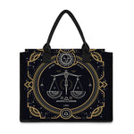 Vintage Libra Zodiac Sign Print Canvas Tote Bag