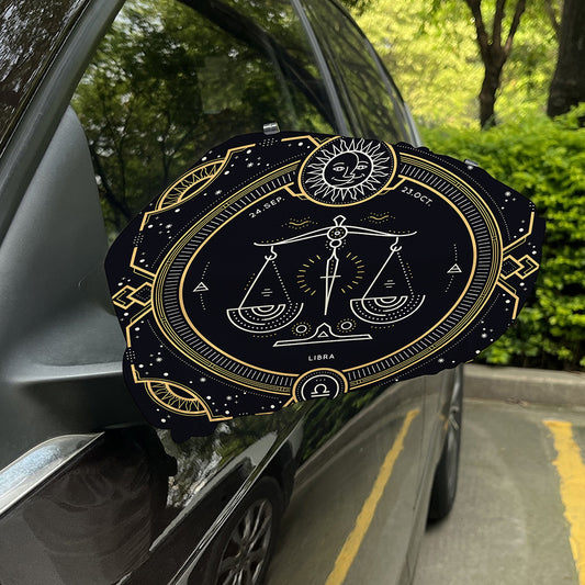 Vintage Libra Zodiac Sign Print Car Side Mirror Covers