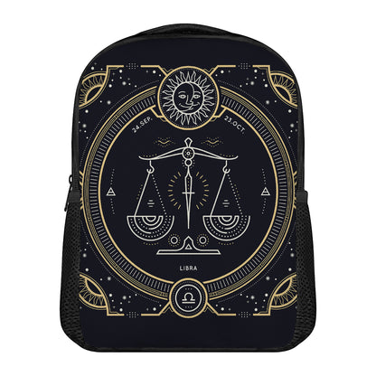 Vintage Libra Zodiac Sign Print Casual Backpack