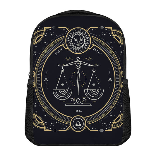 Vintage Libra Zodiac Sign Print Casual Backpack