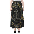 Vintage Libra Zodiac Sign Print Chiffon Maxi Skirt