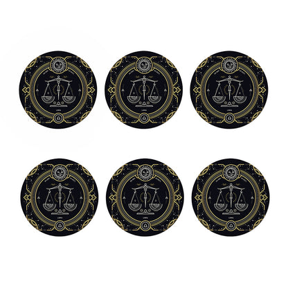Vintage Libra Zodiac Sign Print Coaster Set