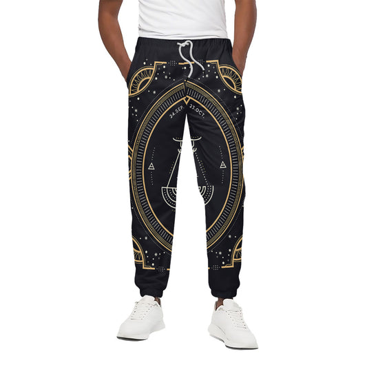 Vintage Libra Zodiac Sign Print Cotton Pants