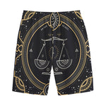 Vintage Libra Zodiac Sign Print Cotton Shorts
