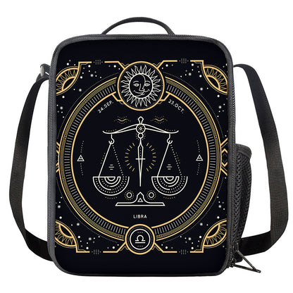 Vintage Libra Zodiac Sign Print Crossbody Lunch Bag
