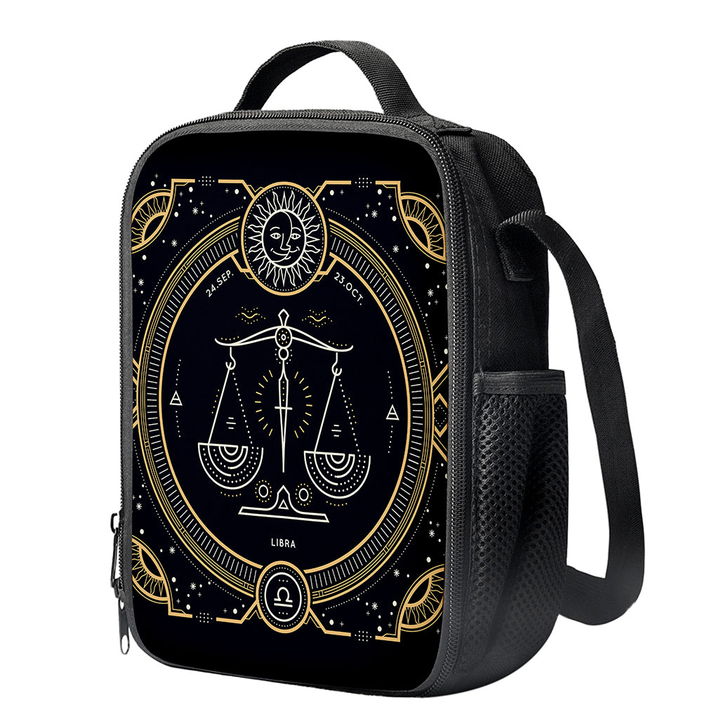 Vintage Libra Zodiac Sign Print Crossbody Lunch Bag