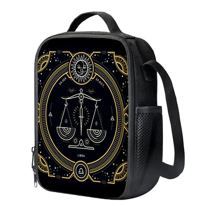 Vintage Libra Zodiac Sign Print Crossbody Lunch Bag