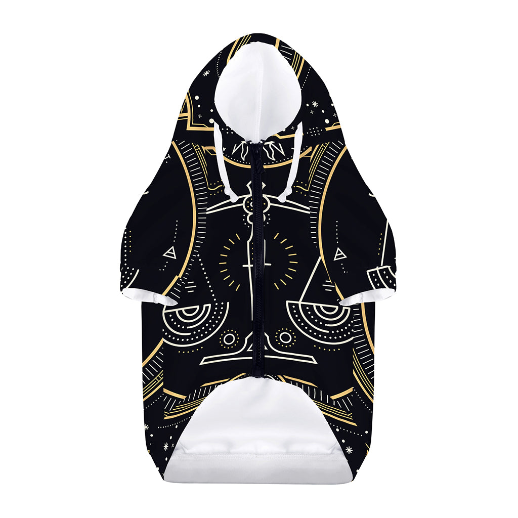 Vintage Libra Zodiac Sign Print Dog Zip Up Hoodie