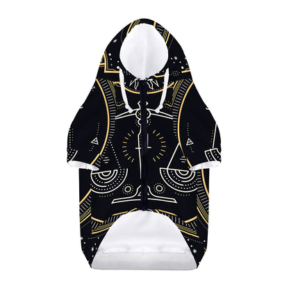 Vintage Libra Zodiac Sign Print Dog Zip Up Hoodie