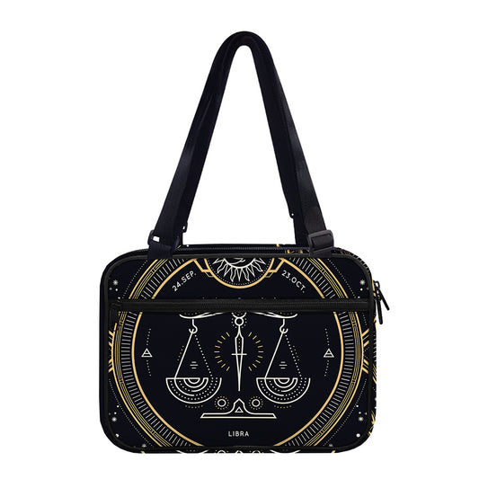 Vintage Libra Zodiac Sign Print Double Strap Bible Bag