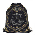 Vintage Libra Zodiac Sign Print Drawstring Bag