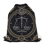 Vintage Libra Zodiac Sign Print Drawstring Bag