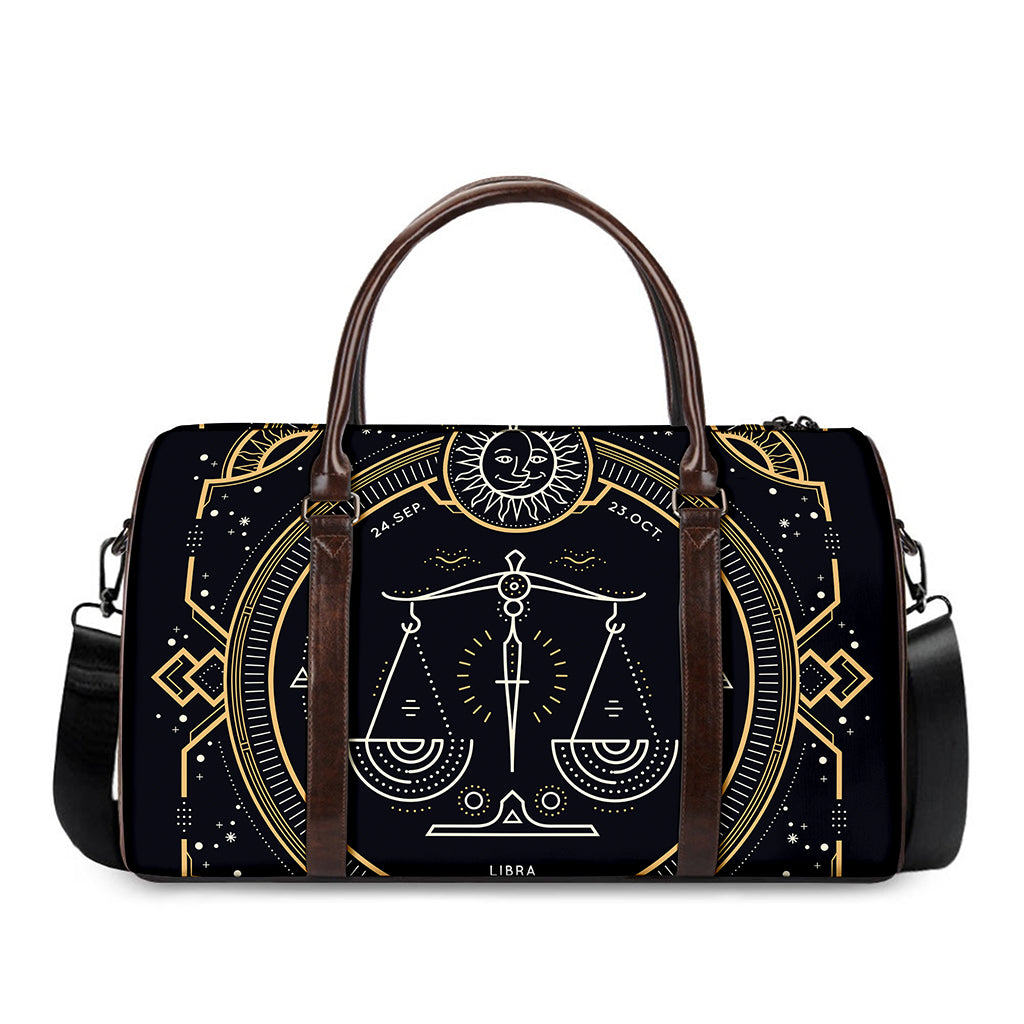 Vintage Libra Zodiac Sign Print Duffle Bag