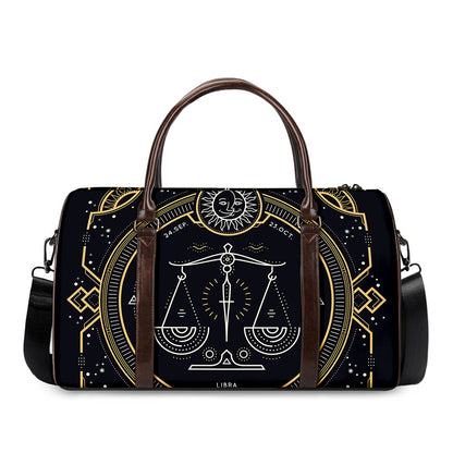 Vintage Libra Zodiac Sign Print Duffle Bag