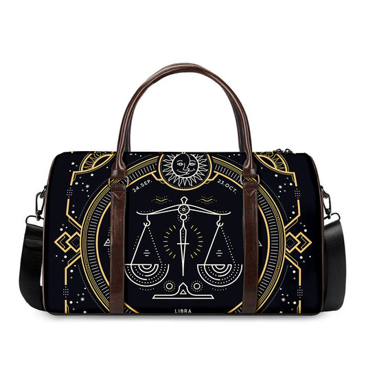 Vintage Libra Zodiac Sign Print Duffle Bag
