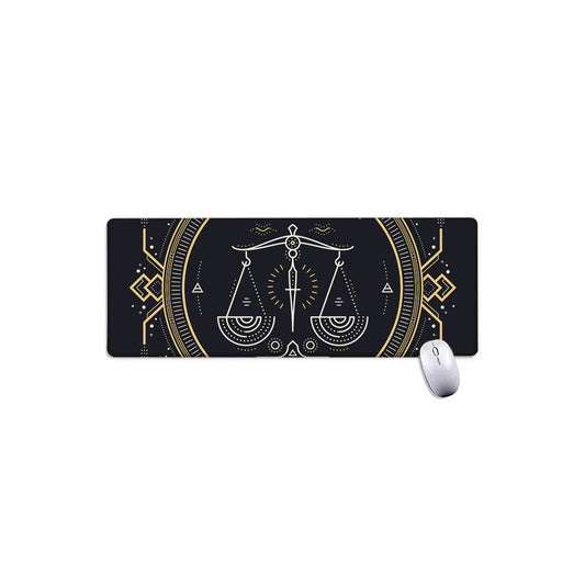 Vintage Libra Zodiac Sign Print Extended Mouse Pad