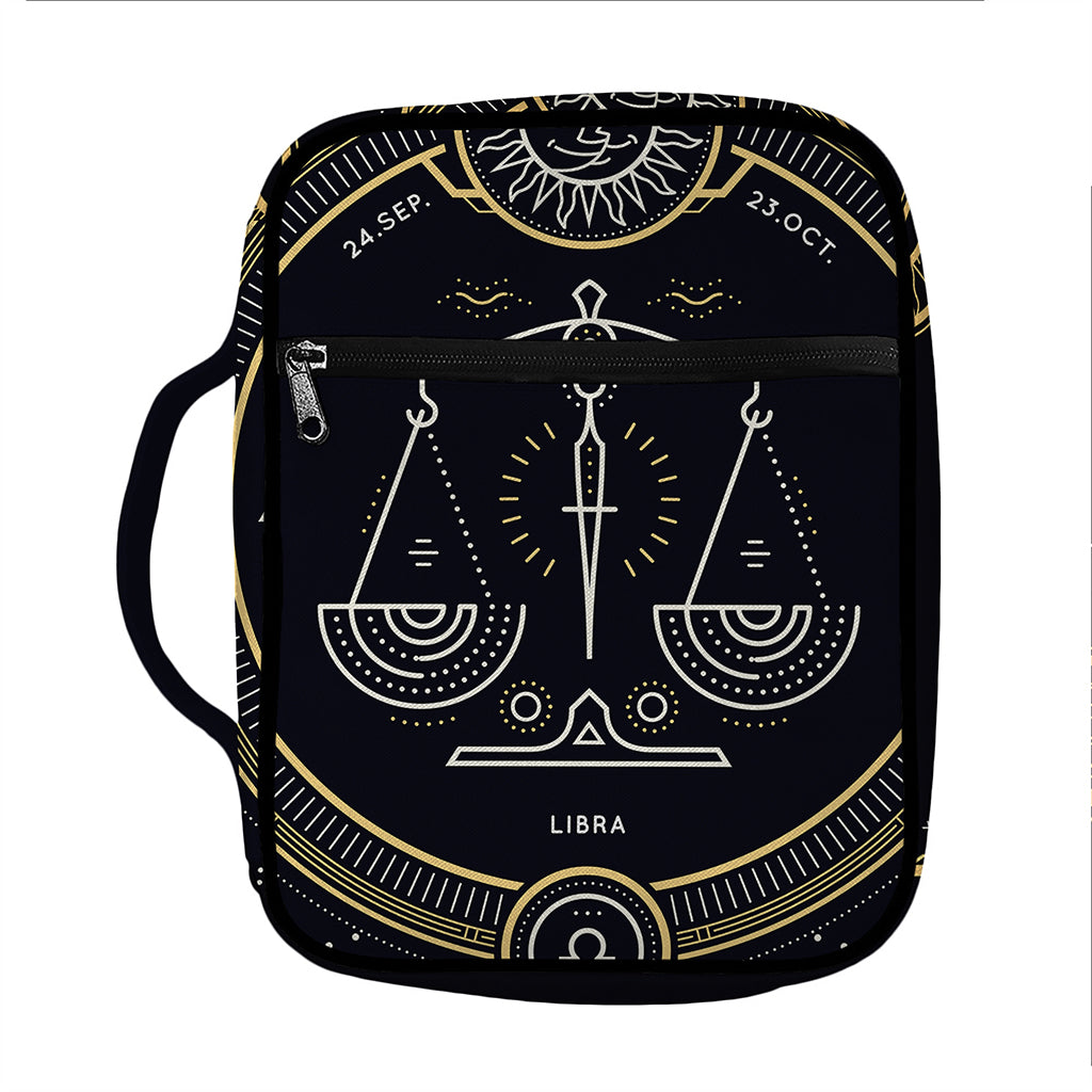 Vintage Libra Zodiac Sign Print Front Pocket Bible Bag