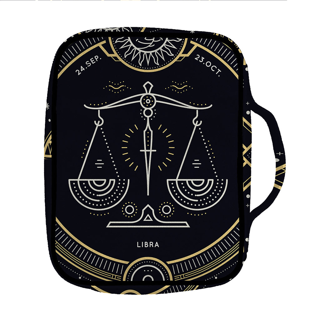 Vintage Libra Zodiac Sign Print Front Pocket Bible Bag