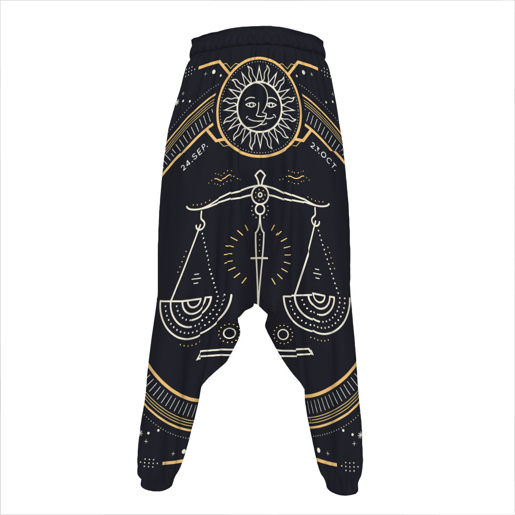 Vintage Libra Zodiac Sign Print Hammer Pants