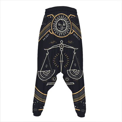 Vintage Libra Zodiac Sign Print Hammer Pants