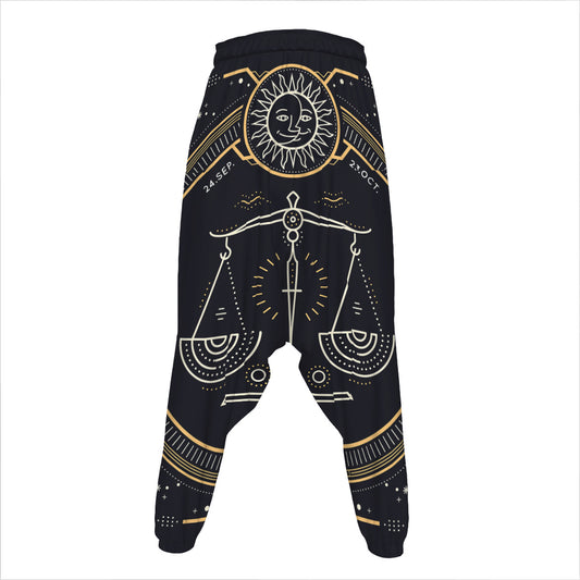 Vintage Libra Zodiac Sign Print Hammer Pants