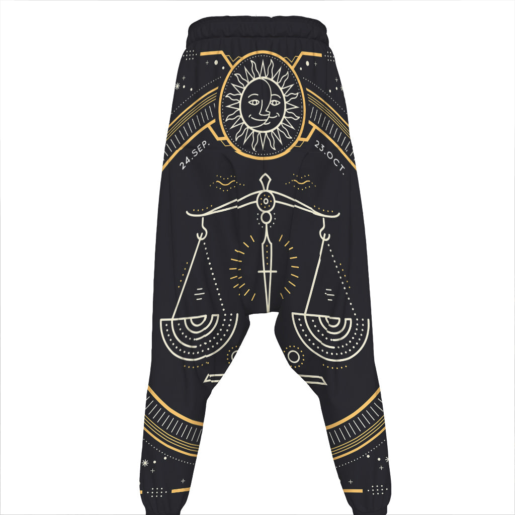 Vintage Libra Zodiac Sign Print Hammer Pants