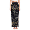 Vintage Libra Zodiac Sign Print High Slit Maxi Skirt