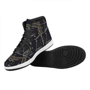 Vintage Libra Zodiac Sign Print High Top Leather Sneakers