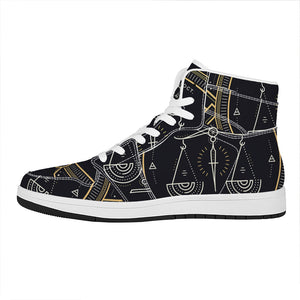 Vintage Libra Zodiac Sign Print High Top Leather Sneakers