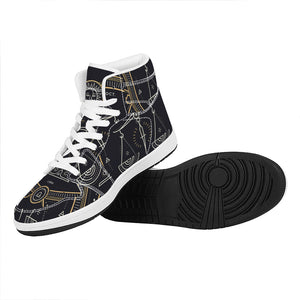 Vintage Libra Zodiac Sign Print High Top Leather Sneakers